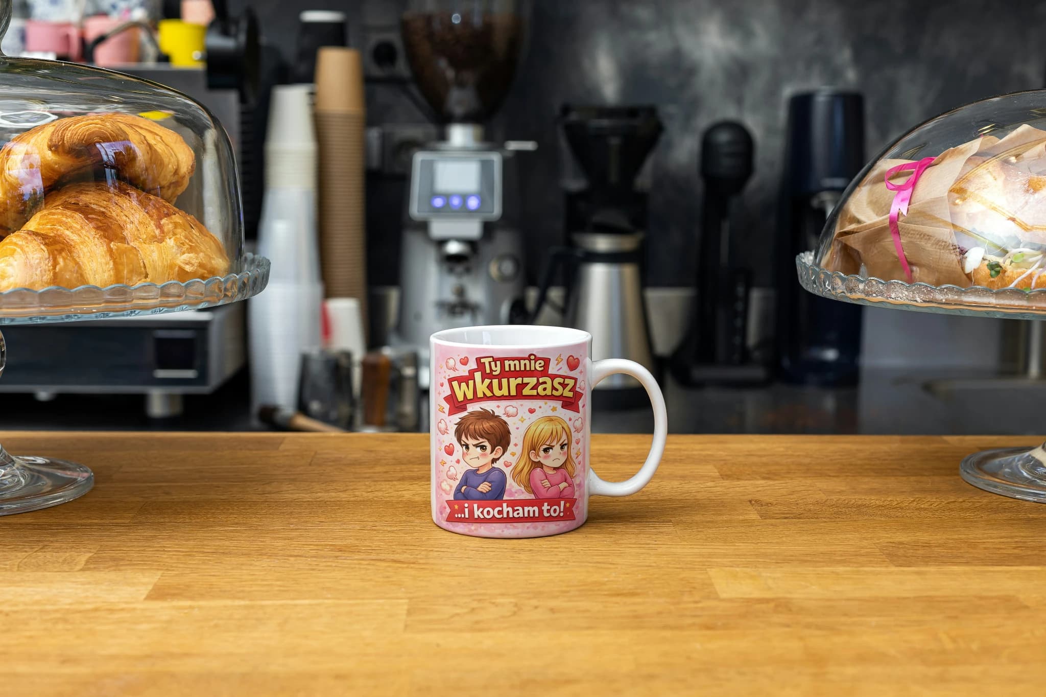 ☕ Kubek „Ty mnie wkurzasz… i kocham to!” 330 ml – idealny prezent na Walentynki 😄❤️
