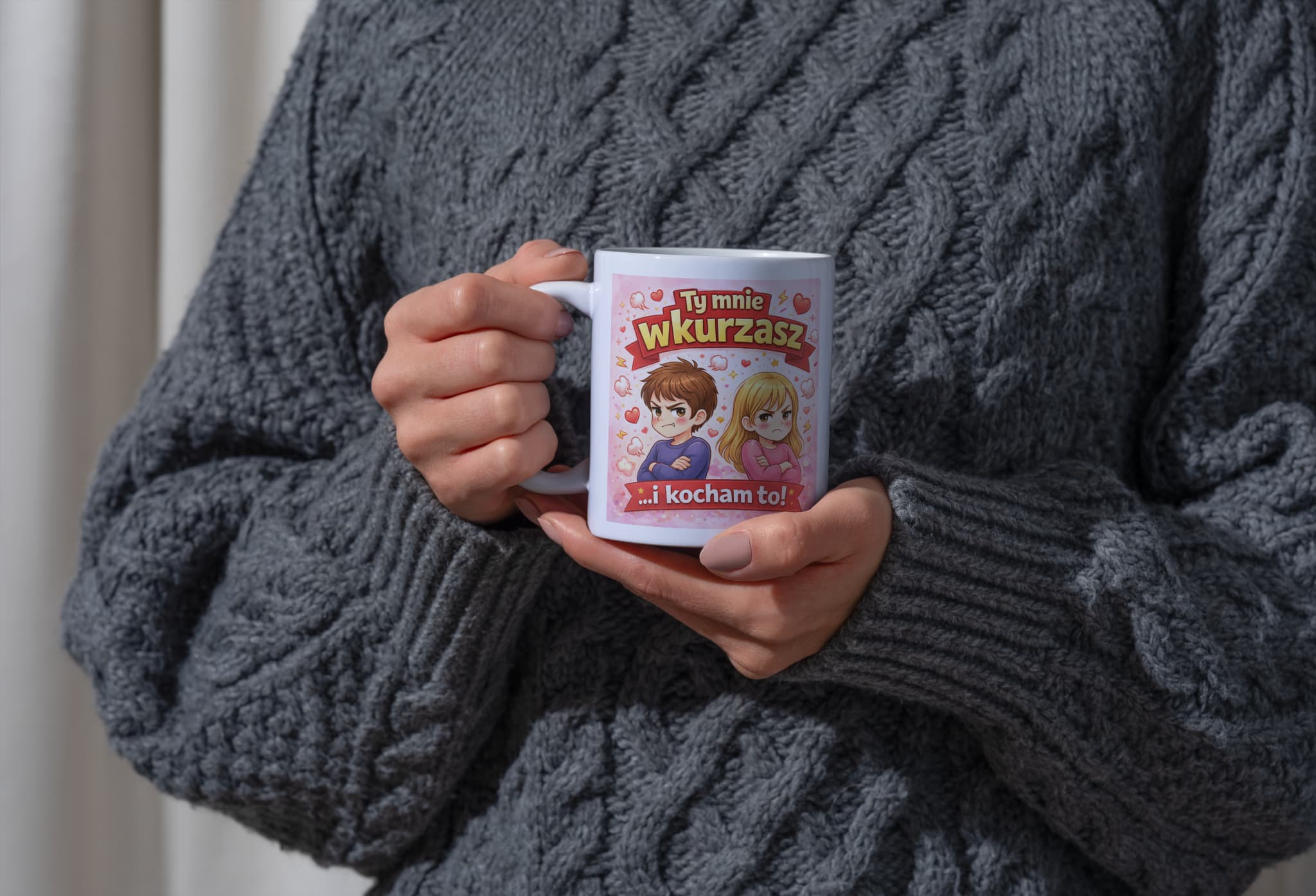 ☕ Kubek „Ty mnie wkurzasz… i kocham to!” 330 ml – idealny prezent na Walentynki 😄❤️