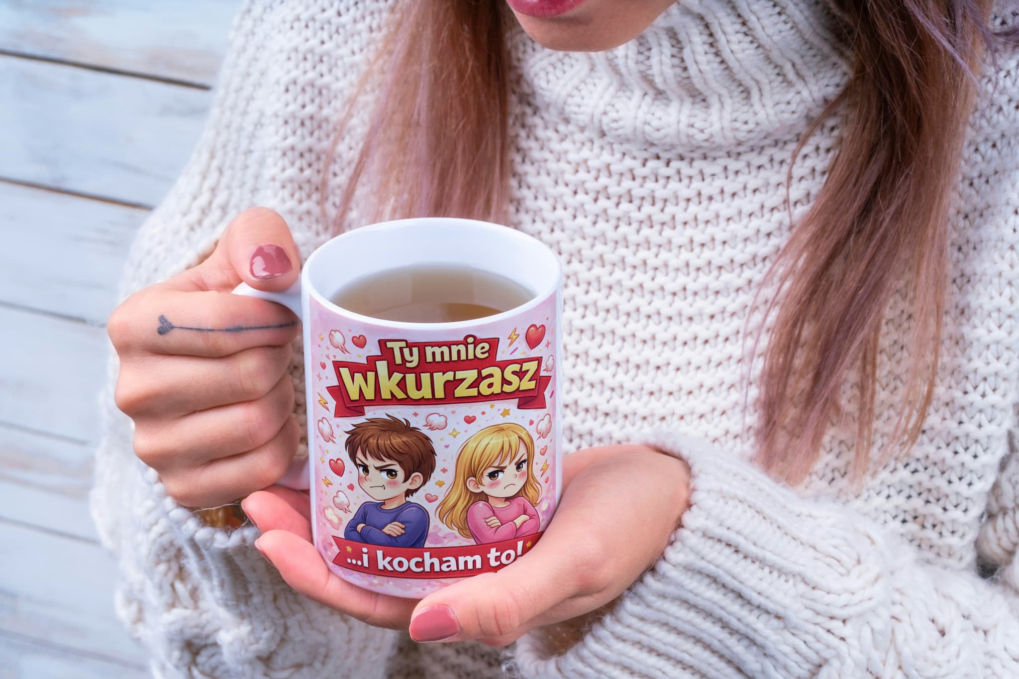 ☕ Kubek „Ty mnie wkurzasz… i kocham to!” 330 ml – idealny prezent na Walentynki 😄❤️